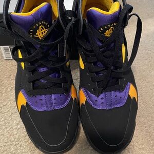 Nike Air Flight Huarache Sneakers in Black, Purple, Yellow